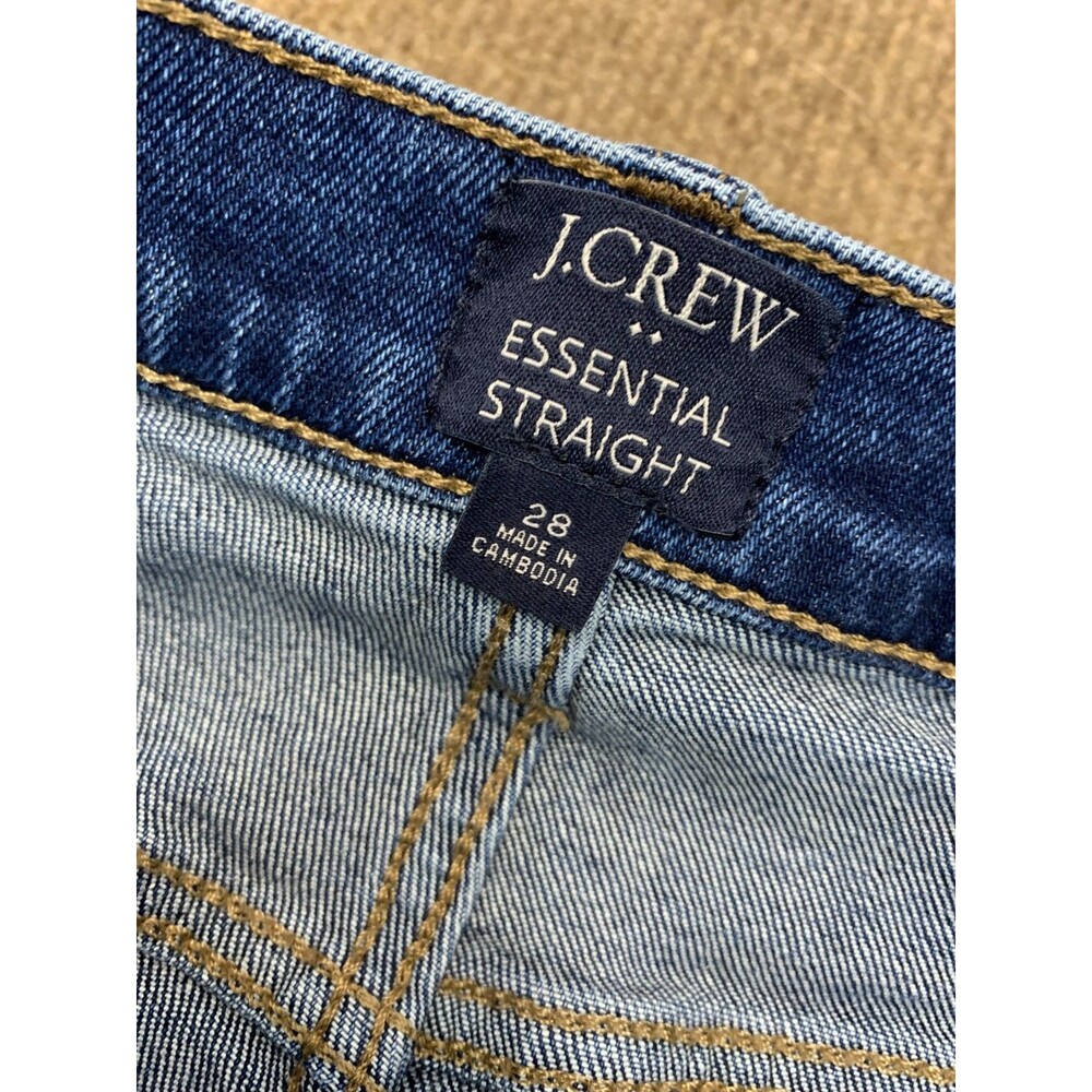 J Crew Jeans Womens 28 Mid Rise Button Fly Straight Stretch Crop Ankle Denim - Picture 7 of 10
